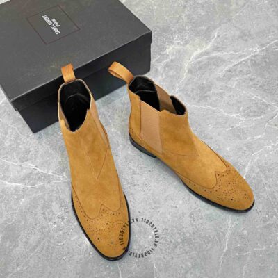 Giày chelsea boot ysl nam hàng hiệu luxury