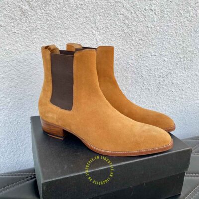 Giày chelsea boot ysl nam hàng hiệu luxury