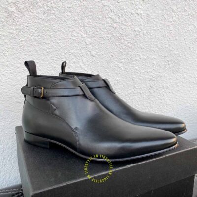 Giày chelsea boot ysl nam hàng hiệu luxury