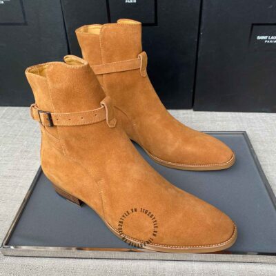 Giày chelsea boot ysl nam hàng hiệu luxury