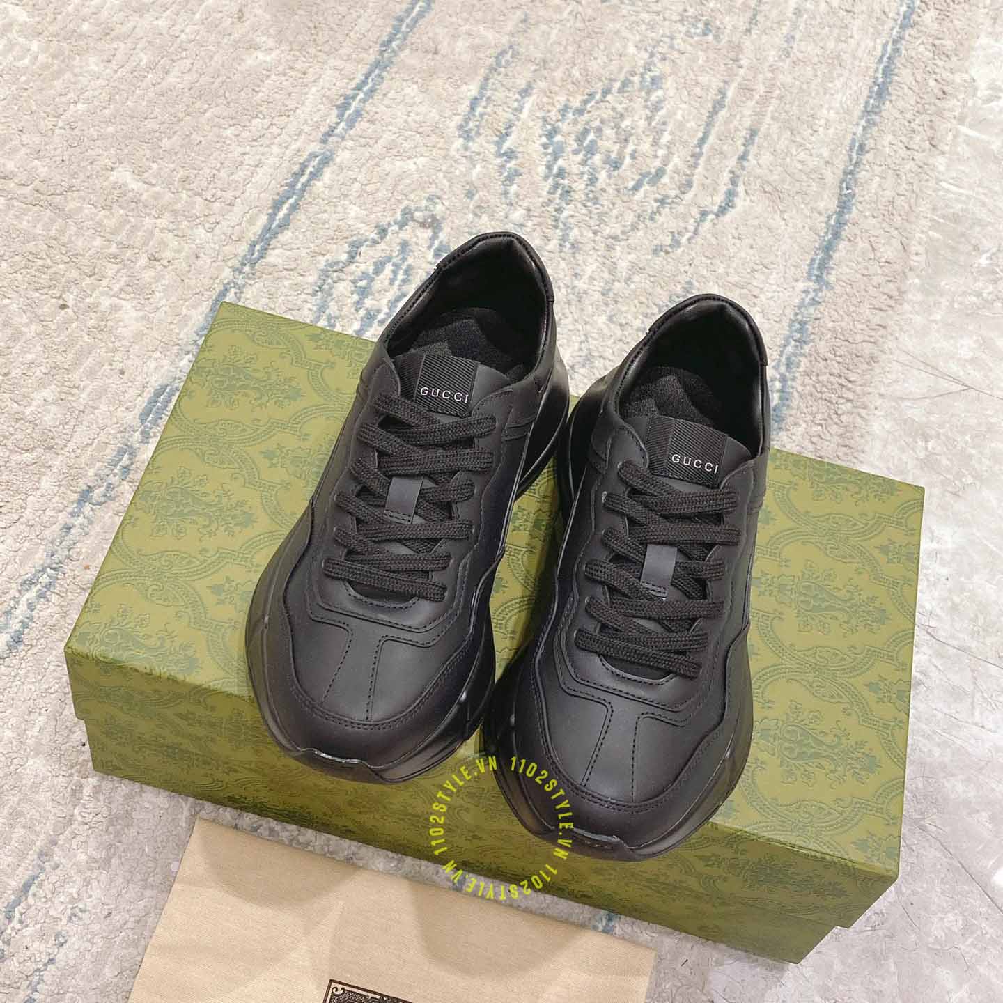 Giày Gucci Sneaker unisex màu đen replica 1:1 chính hãng