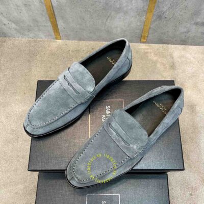 Giày lười YSL nam màu ghi hàng hiệu giá tốt
