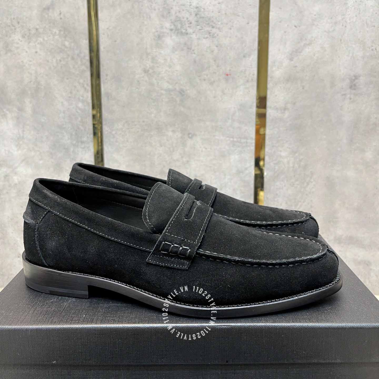 Giày lười nam YSL màu đen Replica 1:1 chính hãng