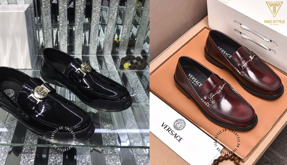 Trang Web phân phối giày lười nam chính hãng Versace hàng hiệu Likeauth phải hiển thị đầy đủ thông tin về hình ảnh, thông số Size sản phẩm và mức giá