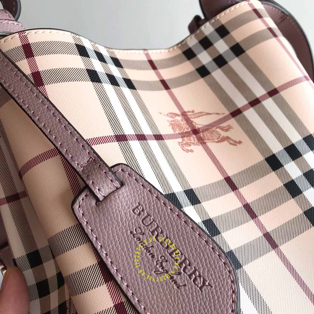 Túi xách Burberry nữ rep 1:1 chính hãng màu be dây da nâu