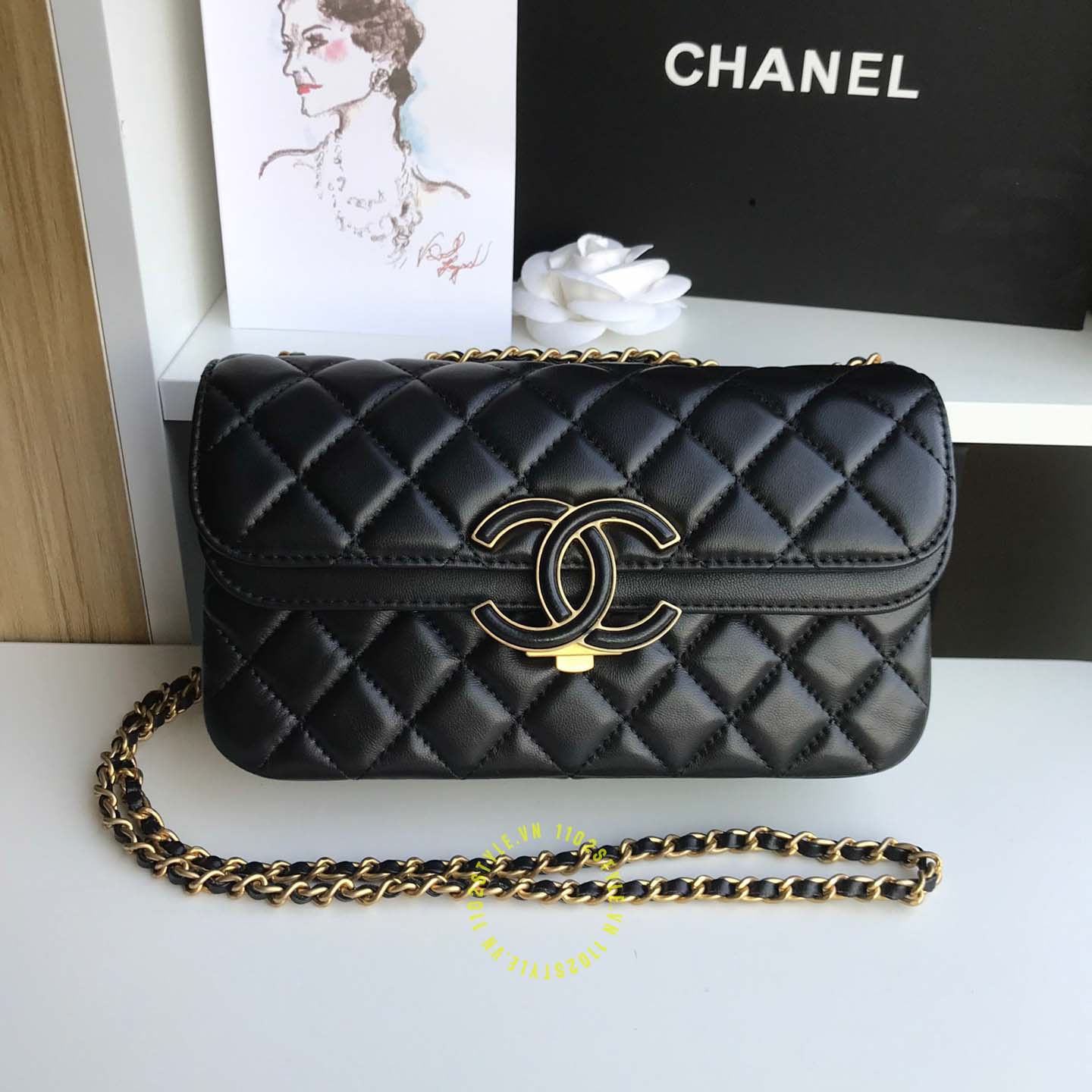 Túi Xách Chanel Gabrielle 2017 Màu Trắng Đen Siêu Cấp