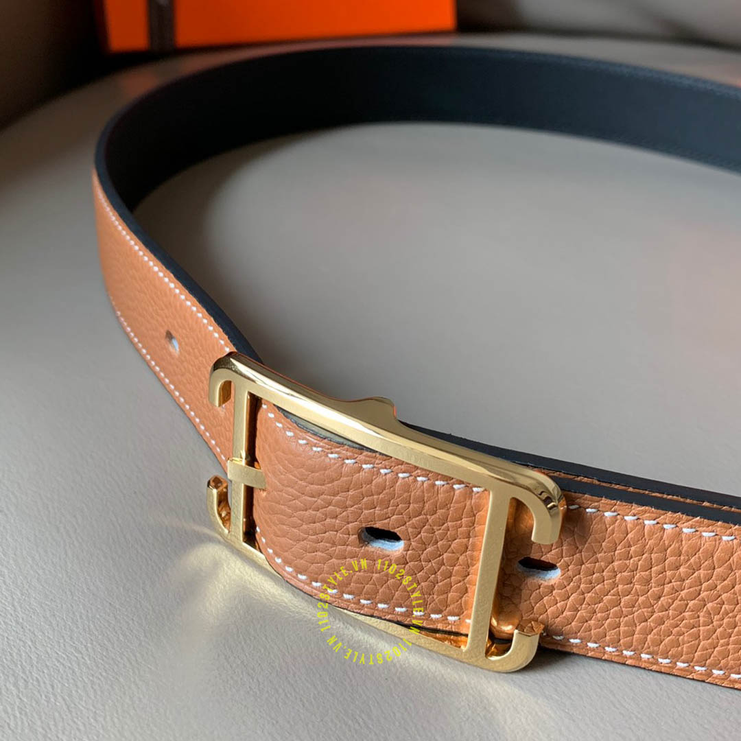 Thiết kế của thắt lưng Hermes 2 mặt nâu đen Like Auth