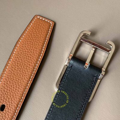 Thắt lưng Hermes 2 mặt khóa bạc Like Auth