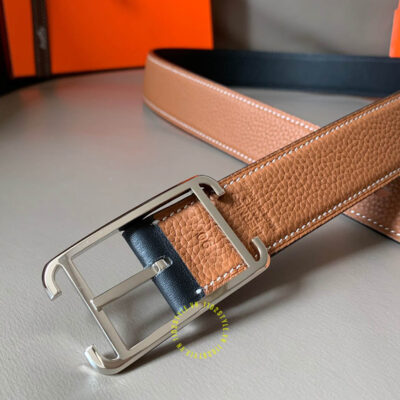 Thắt lưng Hermes 2 mặt khóa bạc Like Auth