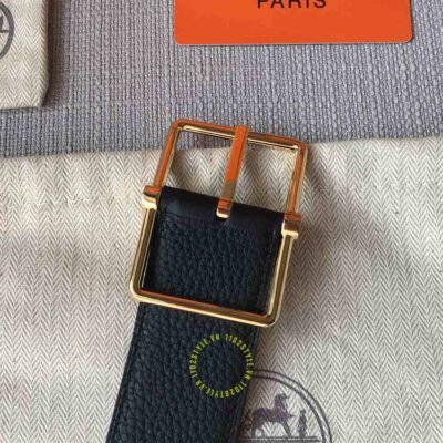 Thắt lưng Hermes khóa vàng dây đen Like Auth