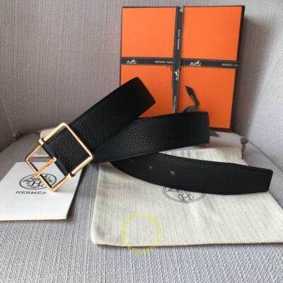 Thắt lưng Hermes khóa vàng dây đen Like Auth