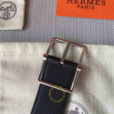Thắt lưng Hermes khóa ghi da sần Like Auth
