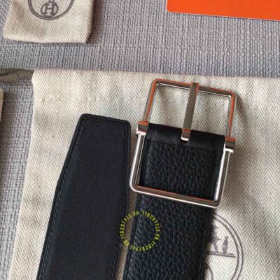 Thắt lưng Hermes khóa ghi da sần Like Auth