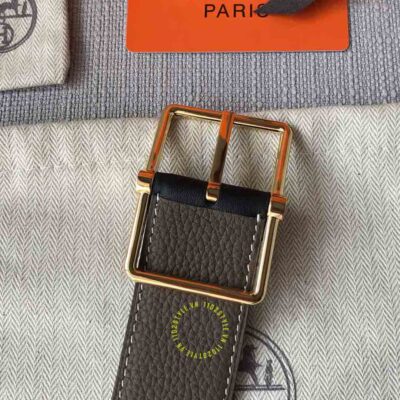 Thắt lưng Hermes khóa vàng dây nâu Like Auth