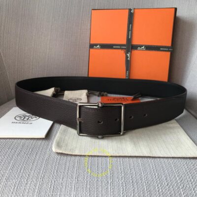 Thắt lưng Hermes da nâu đậm Like Auth