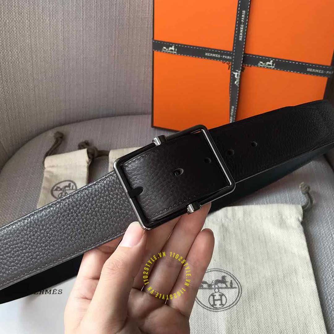 Thắt lưng Hermes da nâu đậm Like Auth sở hữu thiết kế tối giản
