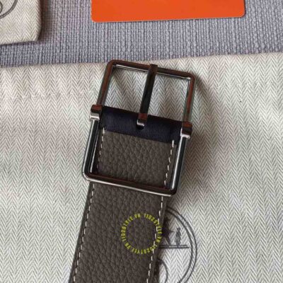 Thắt lưng Hermes khóa xỏ kim dây nâu Like Auth
