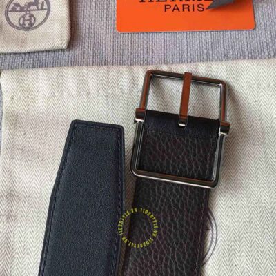 Thắt lưng Hermes da nâu đậm Like Auth