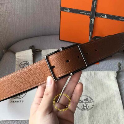 Thắt lưng Hermes dây nâu sần Like Auth sở hữu thiết kế tối giản