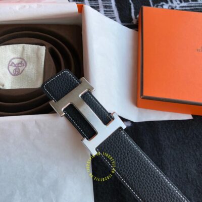 Thắt lưng Hermes Like Auth khóa bấm dây đen