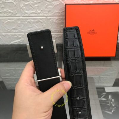 Thắt lưng Hermes Like Auth vân cá sấu