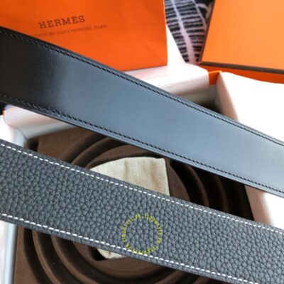 Thắt lưng Hermes Like Auth khóa bấm dây đen