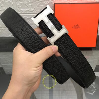 Nhận xét về độ hoàn thiện của thắt lưng Hermes Like Auth khóa bạc dây đen