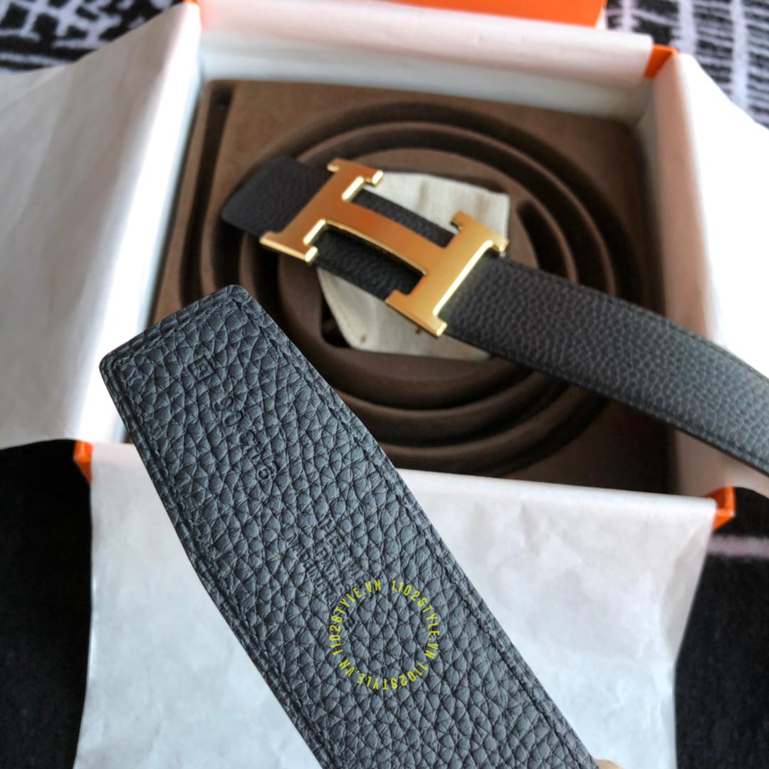 Độ thoải mái và tính hữu dụng của thắt lưng Hermes Like Auth dây đen sần