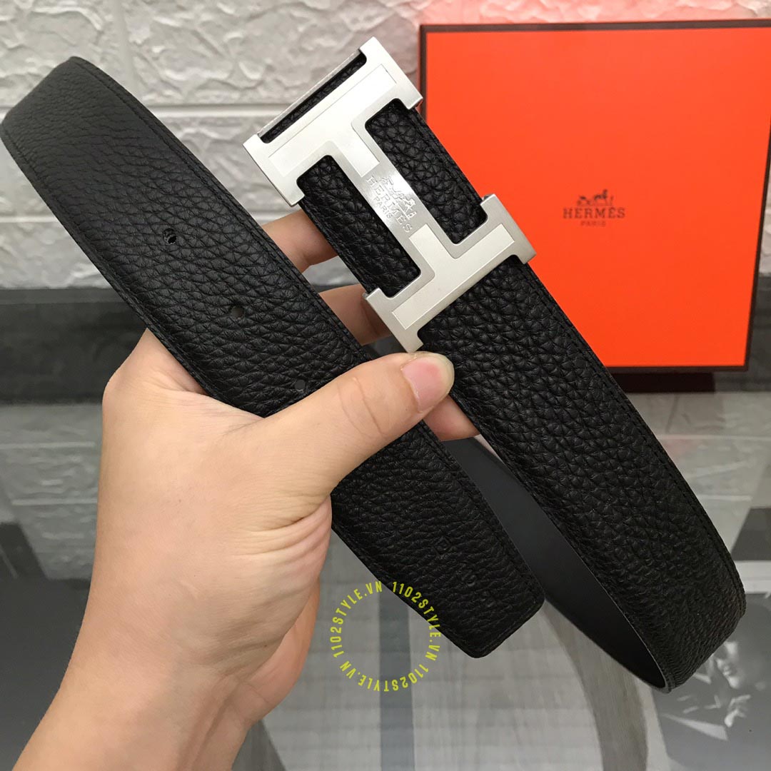 Nhận xét về độ hoàn thiện của thắt lưng Hermes Like Auth khóa bạc dây đen