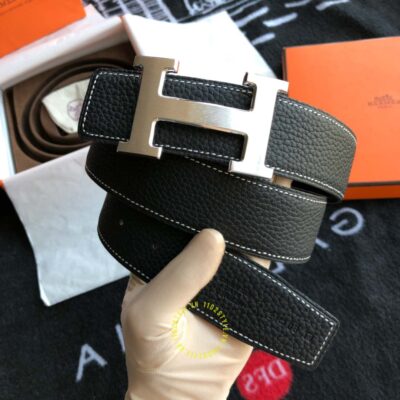 Thắt lưng Hermes Like Auth khóa bấm dây đen