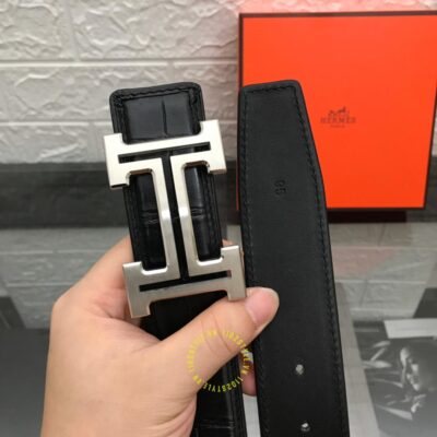 Thắt lưng Hermes Like Auth vân cá sấu