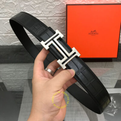 Thắt lưng Hermes Like Auth vân cá sấu