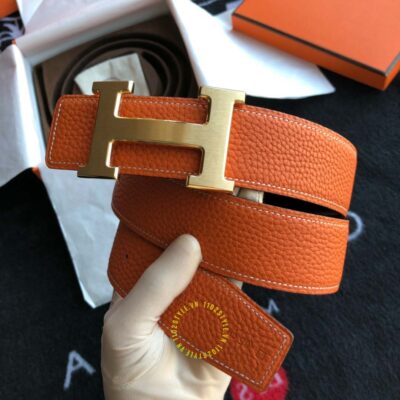 Thắt lưng Hermes Like Auth dây cam sần