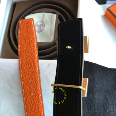 Thắt lưng Hermes Like Auth dây cam sần