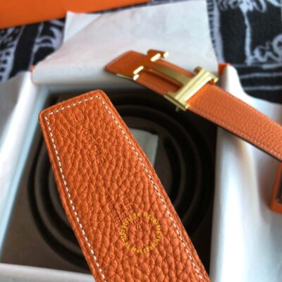 Thắt lưng Hermes Like Auth dây cam sần