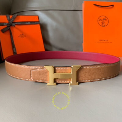 Thắt lưng Hermes nâu đỏ đô Like Auth