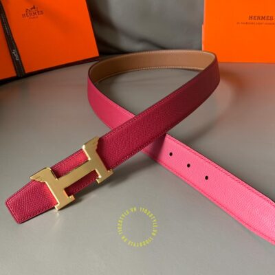 Độ hoàn thiện của thắt lưng Hermes nâu đỏ đô Like Auth