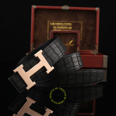 Thắt lưng Hermes khóa vàng hồng Like Auth
