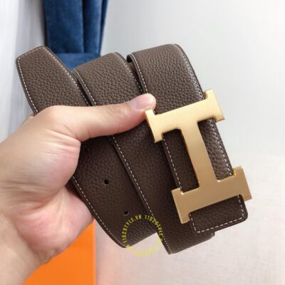 Thiết kế của thắt lưng Hermes màu nâu Like Auth