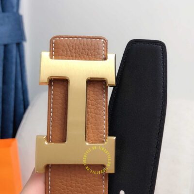 Thắt lưng Hermes da nâu sần Like Auth