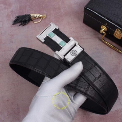 Thắt lưng Hermes khóa đính ngọc Like Auth