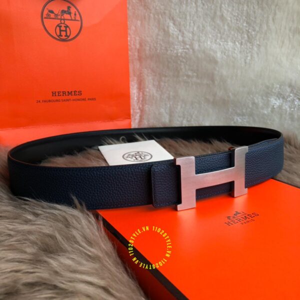 Thắt lưng Hermes xanh mặt ghi Like Auth