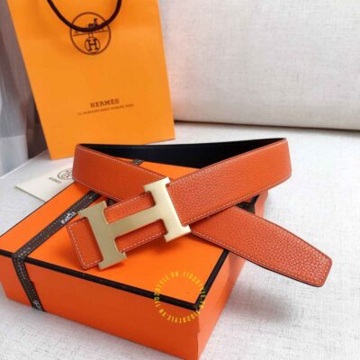 Thiết kế của thắt lưng Hermes màu cam Like Auth