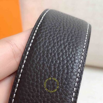 Thắt lưng Hermes da đen khóa vàng Like Auth