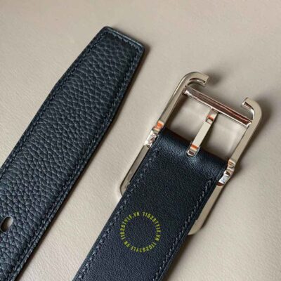 Thắt lưng Hermes đen khóa bạc Like Auth