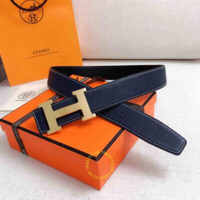 Thiết kế của thắt lưng Hermes xanh than Like Auth