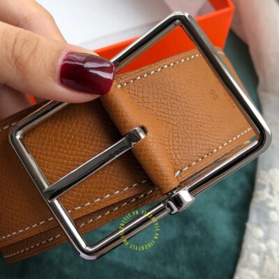 Tính hữu dụng và độ thoải mái của thắt lưng Hermes Like Auth khóa ghi dây nâu