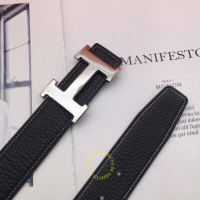 Thắt lưng Hermes đen sần Like Auth