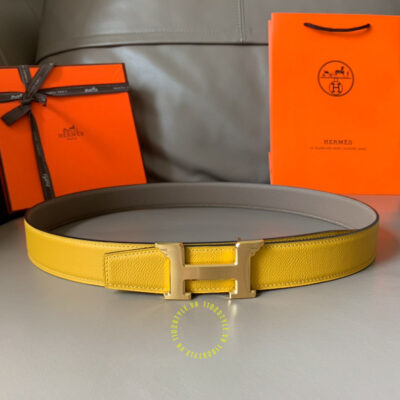 Thắt lưng nam Hermes vàng nâu Like Auth