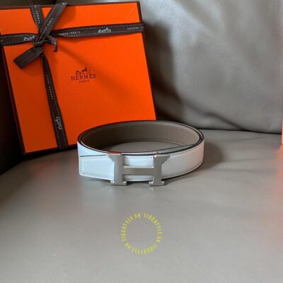 Thắt lưng nam Hermes trắng nâu Like Auth